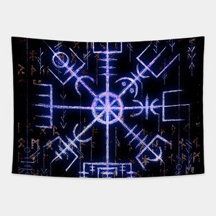 Viking Compass - Norse Mythology - Vegvisir Tapestry