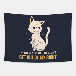 In The Name Of The Light Funny Cute Cat Tapestry