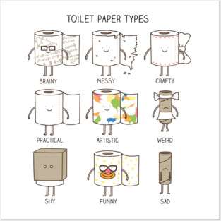 Toilet paper types Posters and Art