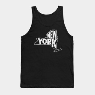 New York (White Graphic) Tank Top