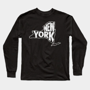 New York (White Graphic) Long Sleeve T-Shirt