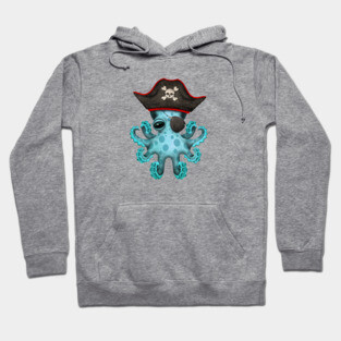 Cute Blue Baby Octopus Pirate Hoodie