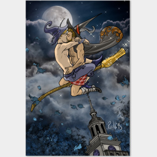 Witch Boys Full moon Kiss Posters and Art