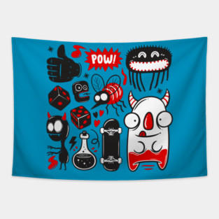 Doodle Monster Tapestry