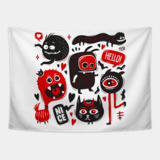 Doodle Monster Tapestry
