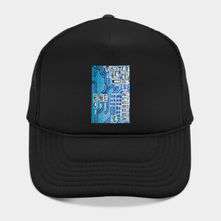 Blue Technology Circuit Board Hat
