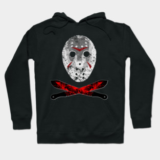 Bloody Horror Mask and Machete Hoodie