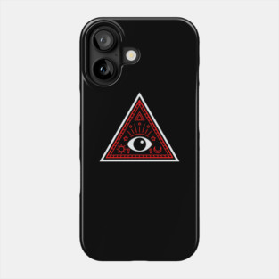 All Seeing eye - red and black with black eye Phone Case