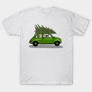 Bringing Home the Christmas Tree Green T-Shirt