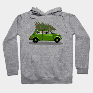Bringing Home the Christmas Tree Green Hoodie