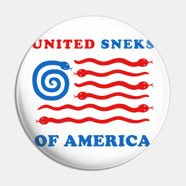 United Sneks Of America Pin by dumbshirts