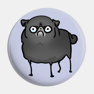 Angry Pug (black) Pin