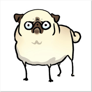 Angry Pug (fawn) Posters and Art