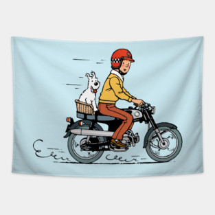 Tintin Café Racer [Color] Tapestry