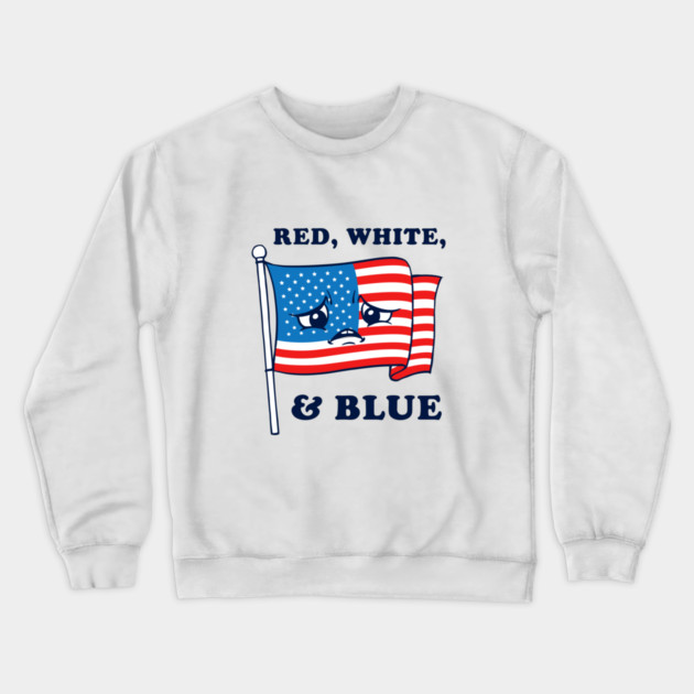 Red White And Blue Crewneck Sweatshirt by dumbshirts