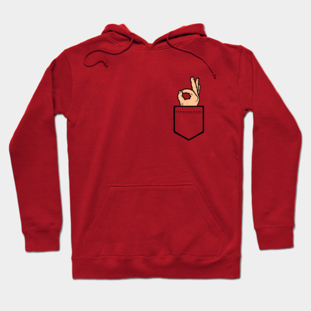 Pocket Ok Sign Hoodie by dumbshirts