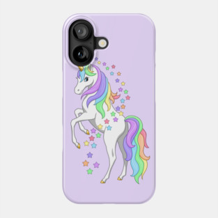 Rearing Rainbow Unicorn and Stars Phone Case