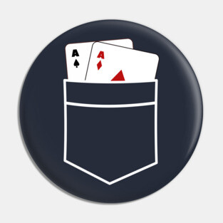 Pocket Aces Funny Poker T-Shirt Pin