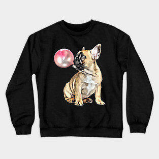 French bulldog bubble gum Crewneck Sweatshirt