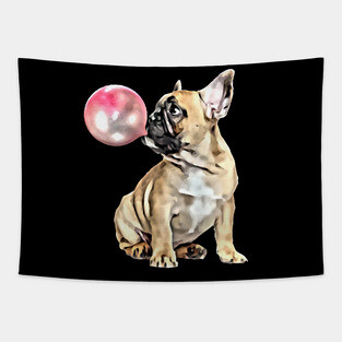 French bulldog bubble gum Tapestry