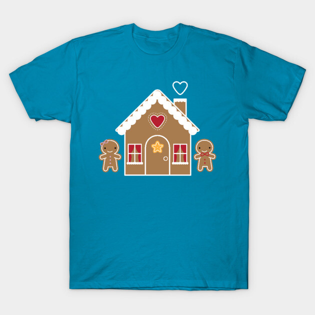 Kawaii Christmas Gingerbread House T-Shirt by marcelinesmith