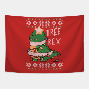 Tree-Rex Ugly Sweater Tapestry