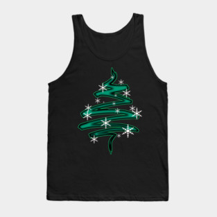 Christmas Tree Abstract with snowflakes Tank Top