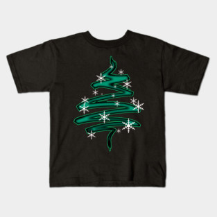 Christmas Tree Abstract with snowflakes Kids T-Shirt