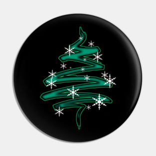 Christmas Tree Abstract with snowflakes Pin