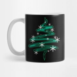 Christmas Tree Abstract with snowflakes Mug