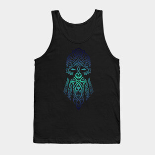 Tyr Norse God of War - Green and Blue Tank Top