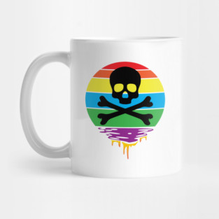 Skull and Bones Rainbow Sunset Mug