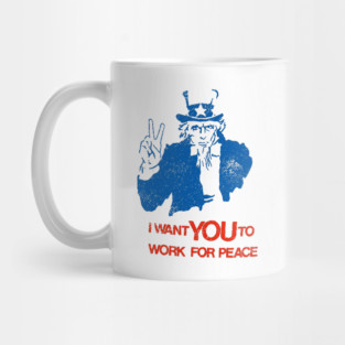 Vintage Uncle Sam Peace Sign Mug