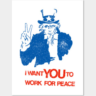 Vintage Uncle Sam Peace Sign Posters and Art