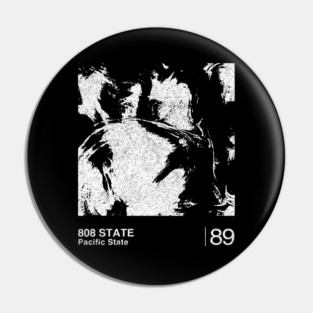 808 State / Minimalist Graphic Artwork Design Pin