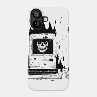 Old computer Skull Phone Case