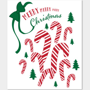 Candy Cane Merry Christmas! Posters and Art