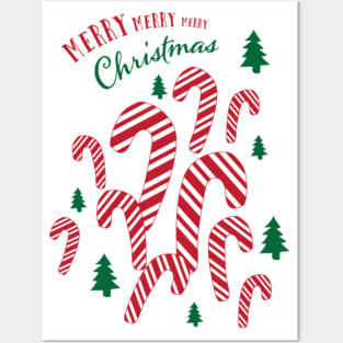 No Bows Please! Candy Cane Merry Xmas! Posters and Art