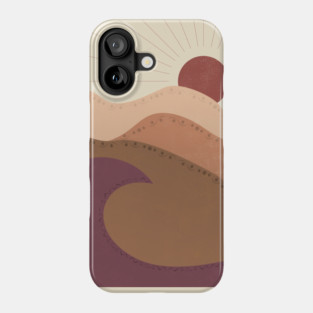 Waves and sun and mountains Bohemian Design no.2 Phone Case