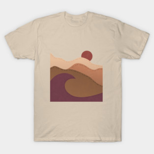 Waves and sun and mountains Bohemian Design no.2 T-Shirt