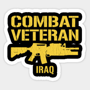 Combat Veteran - IRAQ (vintage distressed look) Sticker