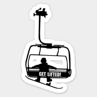 Get Lifted Ski/Snowboarding chairlift Silhouette Sticker