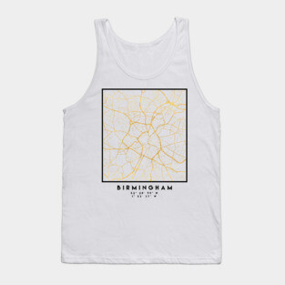 BIRMINGHAM UNITED KINGDOM CITY STREET MAP ART Tank Top
