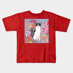 Black and White Cat Kids T-Shirt