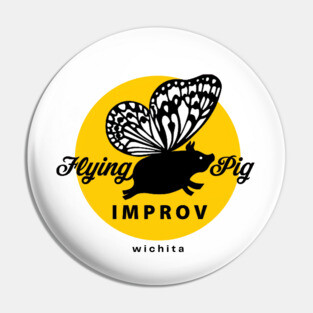 Flying Pig Improv logo Pin