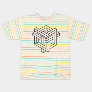 Impossible Shapes – Optical Illusion - Geometric Designs Kids T-Shirt