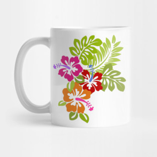 Tropical Hibiscus Flowers Bouquet Mug