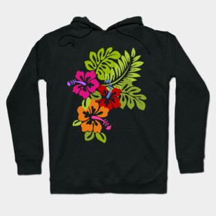 Tropical Hibiscus Flowers Bouquet Hoodie