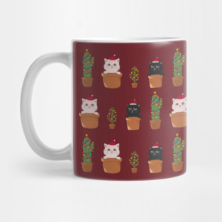 Cat and Plants Christmas tree cactus gifts Mug