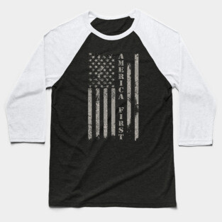 America First Flag Baseball T-Shirt